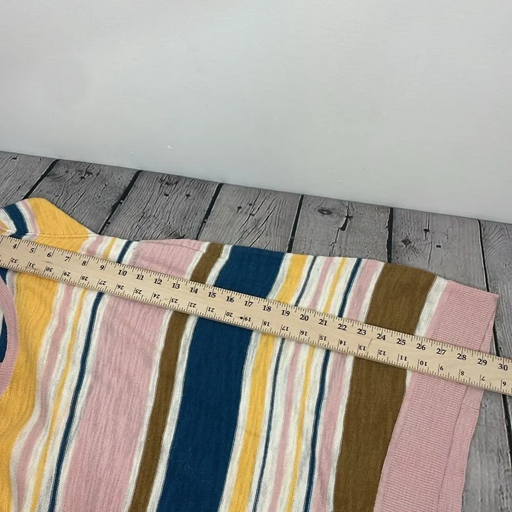 Moth Anthropologie Pink Striped Sweater pullover Lightweight size Medium